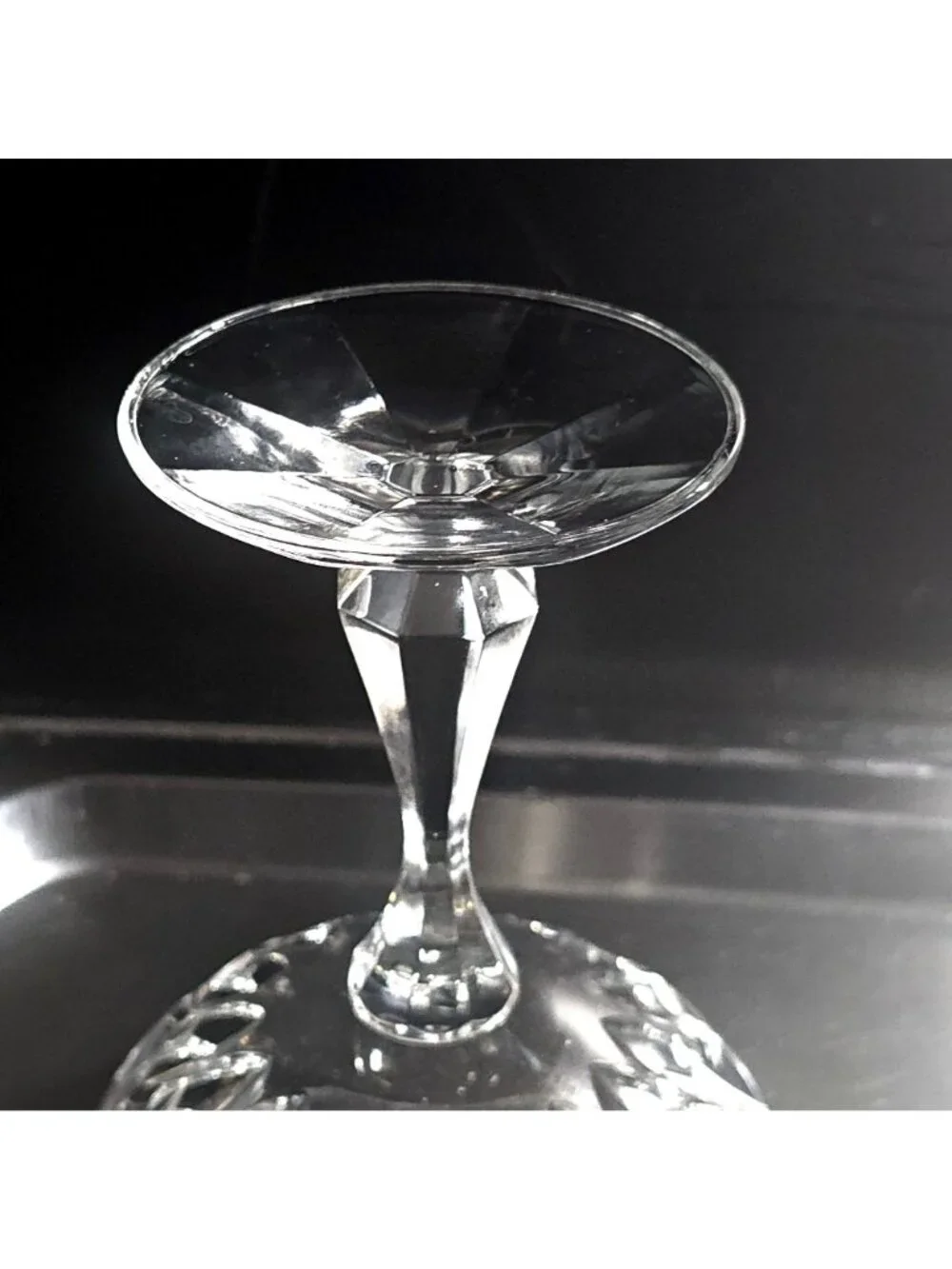 Schott Zwiesel Volterra Champagne Coupe Glass 1980s cut crystal vintage elegance
